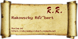 Rakovszky Róbert névjegykártya